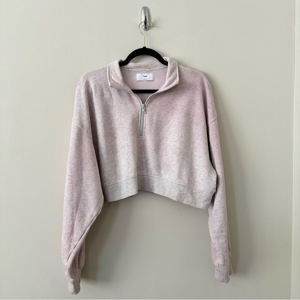 Aritzia-Tna Cropped Tie Dye 1/4 Zip Pullover (Size:Large)